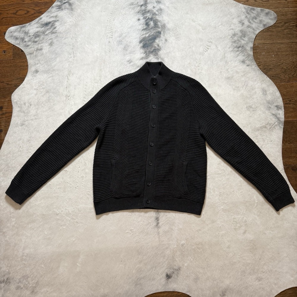 Calvin Klein Sweater Mens Size XL Gray Cable‎ Knit Button Up Cardigan Dad